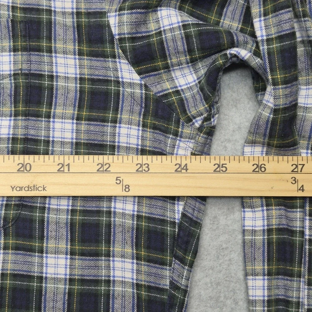 VTG Polo Ralph Lauren Elliott Shirt Mens M Blue White Plaid Button Down Cotton